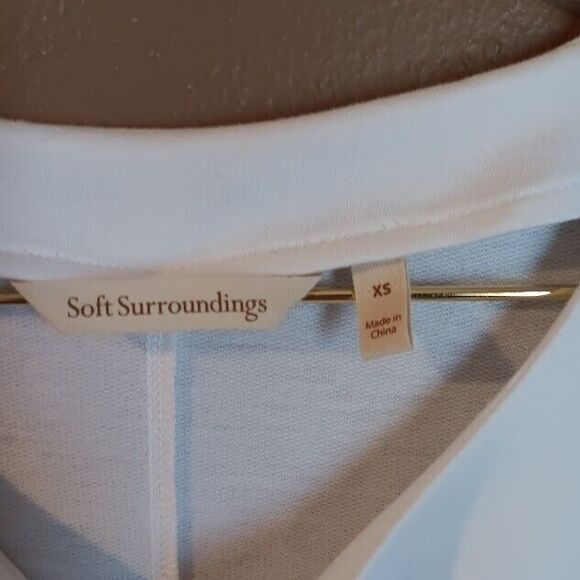 Soft Surroundings Calista White Zip Long Sleeve Blouse Jacket Xs Extra Small - Picture 3 of 9